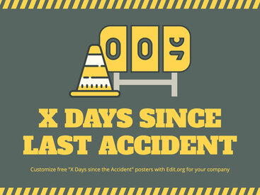 Days Since Last Accident Sign Templates