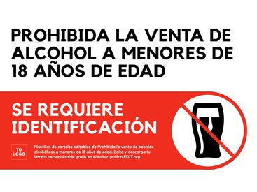 Carteles de Prohibida la Venta de Alcohol