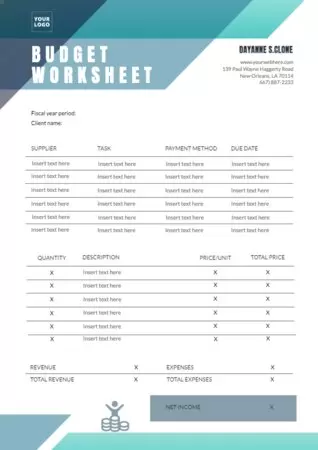 Edit a budget template