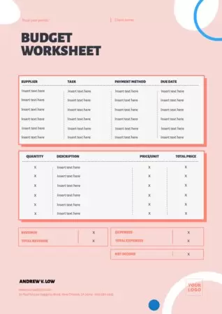 Edit a budget template
