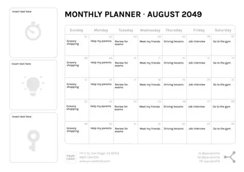 Edit a monthly planner