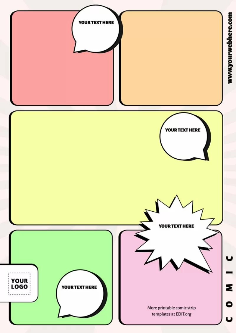Color comic book template printable