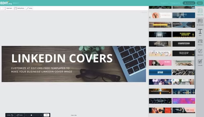 Editor online per le foto di copertina su LinkedIn