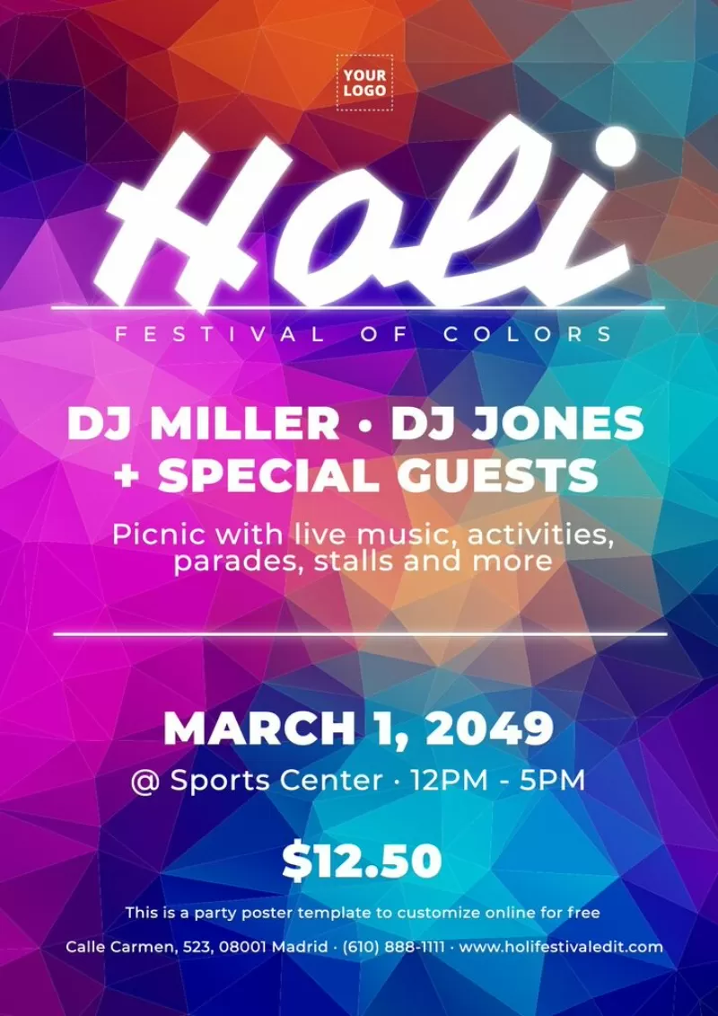 Graphic design poster templates for parties and festivals