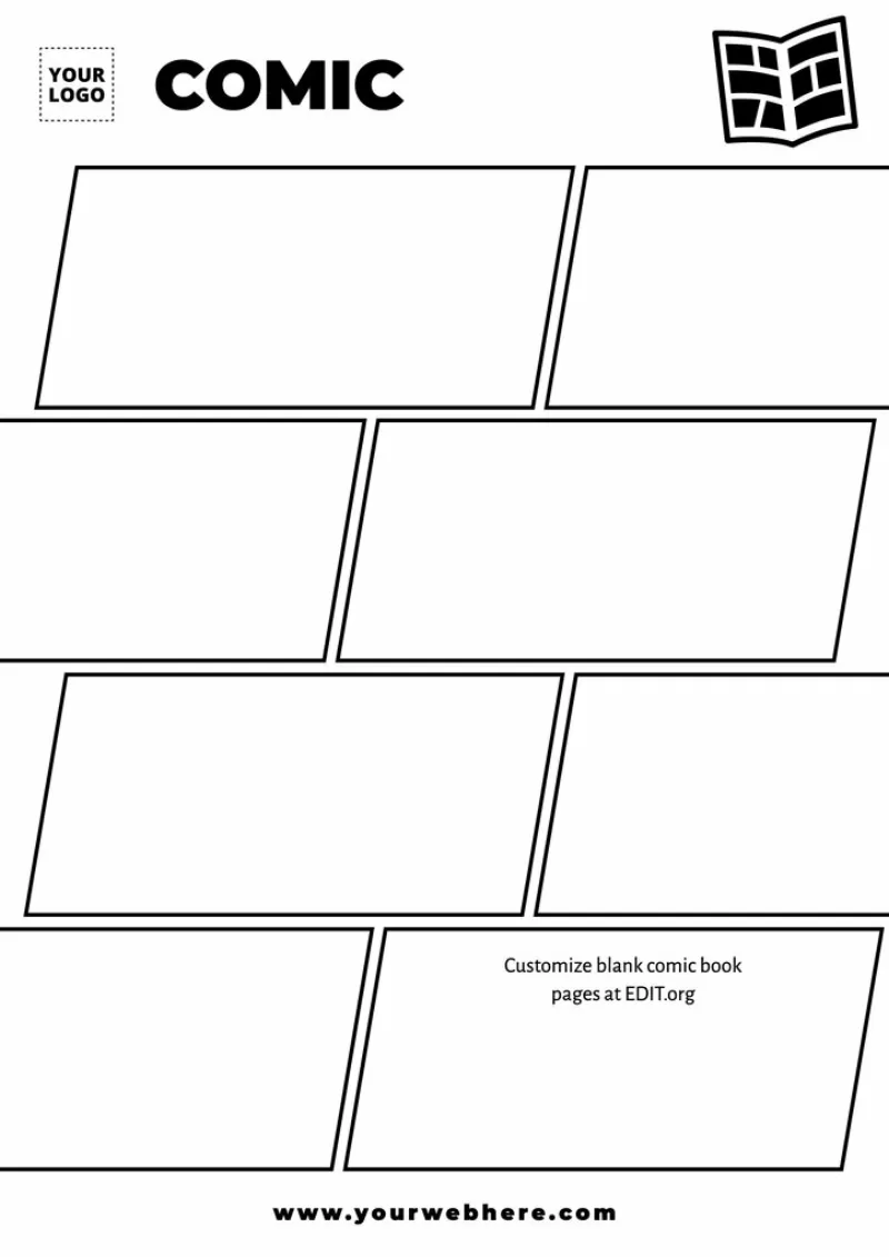 Blank free comic book template